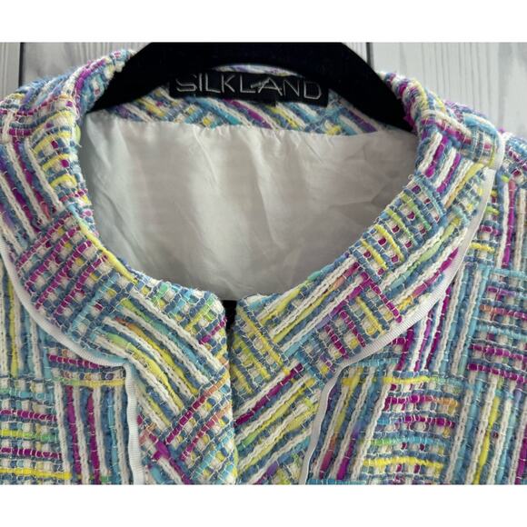 Silkland Tweed Silk Jacket Blazer Vintage Preppy  Womens Size Medium (READ) r1 - Picture 2 of 6